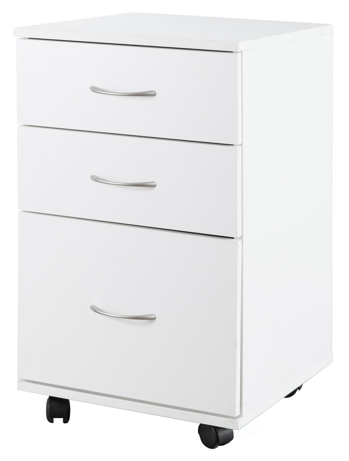Office File Cabinet 3 Drawer Chest with Rolling Casters, White - LEHADAR