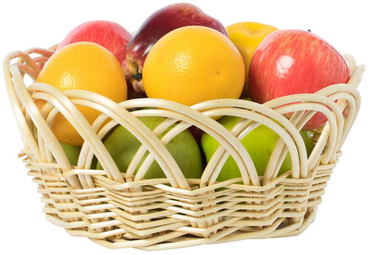 11.25 Inch Decorative Round Fruit Bowl Bread Basket Serving Tray, Small - LEHADAR