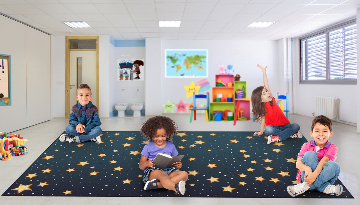 Deerlux 6 ft. Social Distancing Colorful Kids Classroom Seating Area Rug, Starry Sky Design, 8 x 15 ft Extra Large - LEHADAR