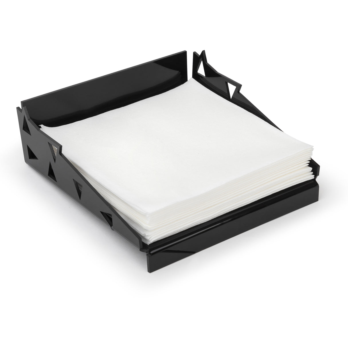 Triangle Napkin Holder WT/BK/Clear - LEHADAR