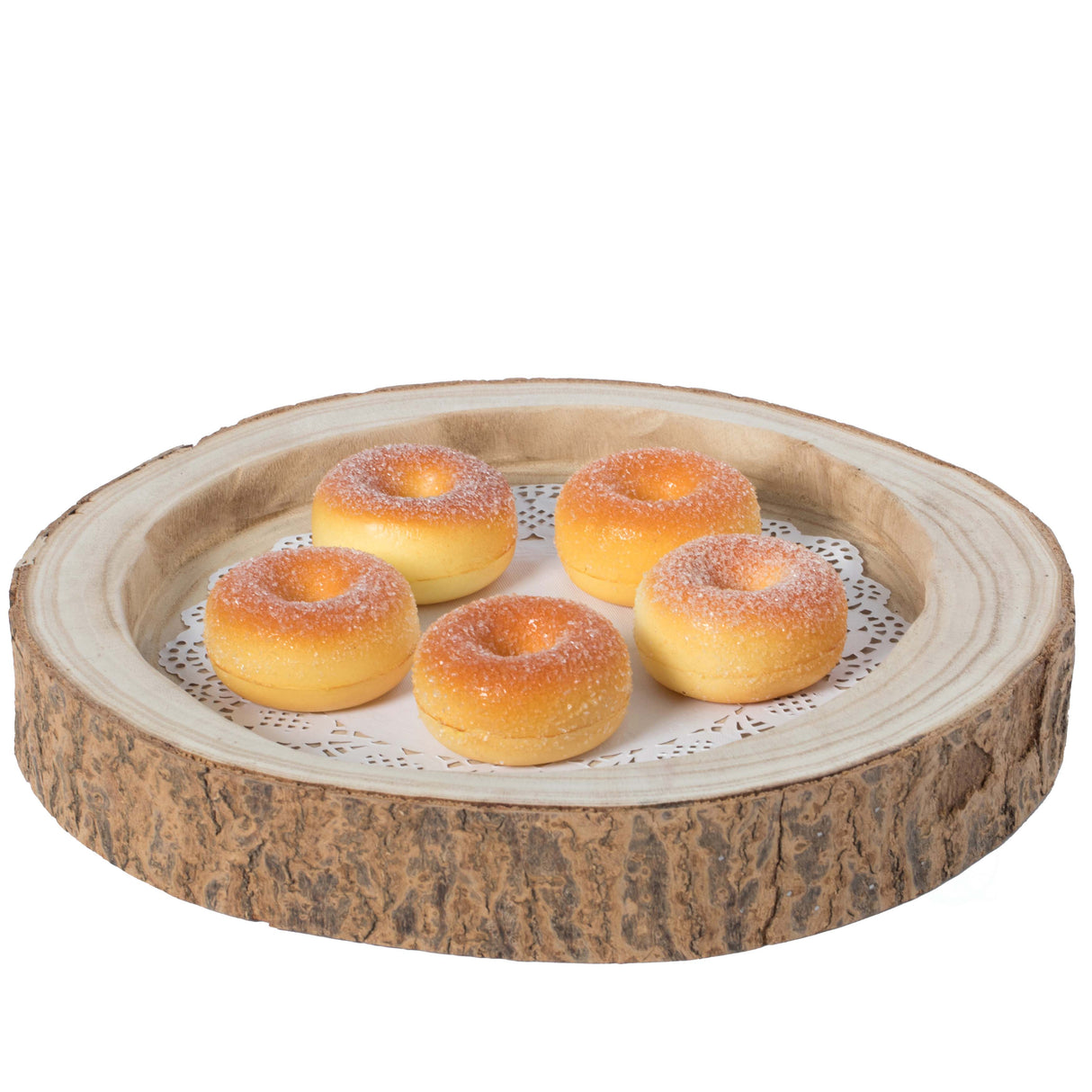 Wood Tree Bark Indented Display Tray Serving Plate Platter Charger - 12 Inch Dia - LEHADAR