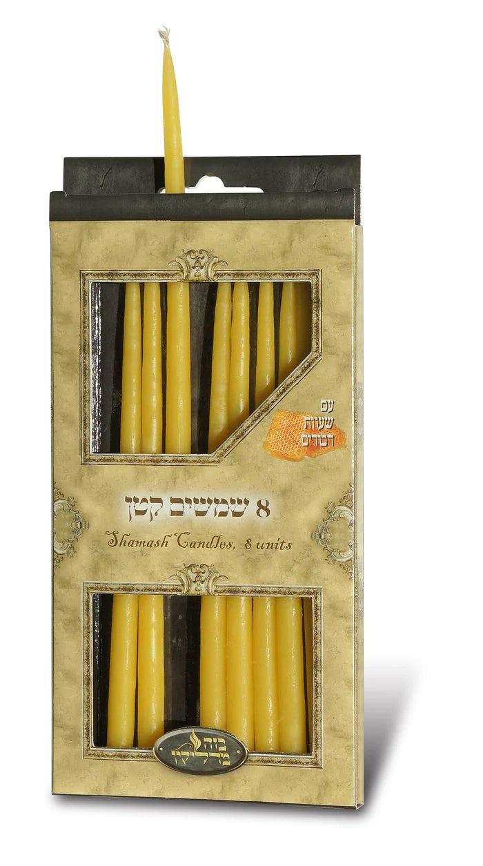 Pack Of 8 Mini Shamashim Wax 6" - LEHADAR