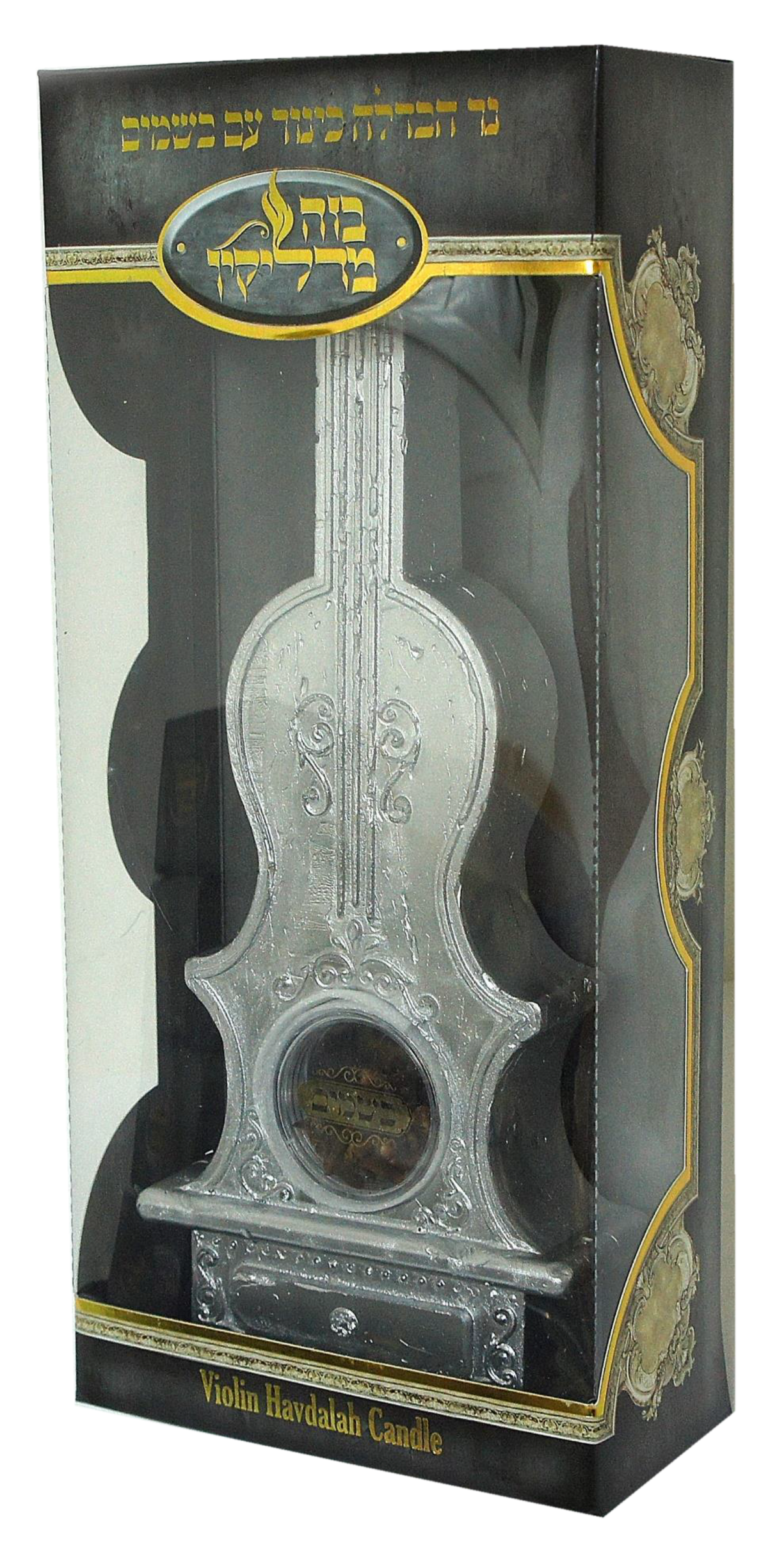 Mini Violin Havdalah Candle With Besomim 1x2.5"w x 7 "h - LEHADAR