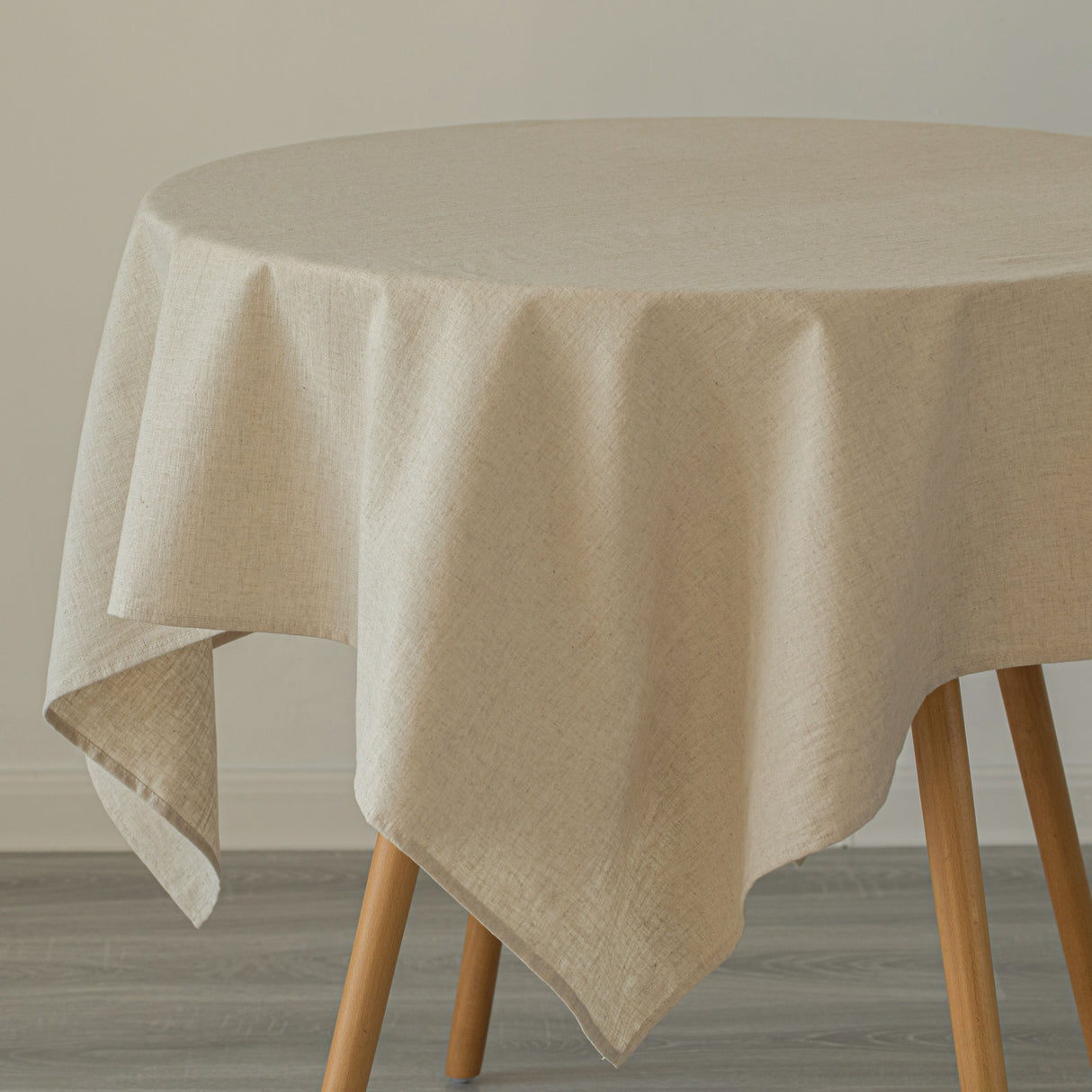 Deerlux 100% Pure Linen Washable Tablecloth Solid Color, 52" x 52" Square Natural - LEHADAR