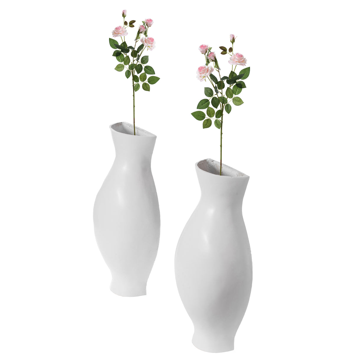 Tall Narrow Vase, Modern Floor Vase, Decorative Gift, Vase for Interior Design, 24.5 Inch Vase for Wedding Dinner Table Party Living Room Office Bedroom - Set of 2 White - LEHADAR