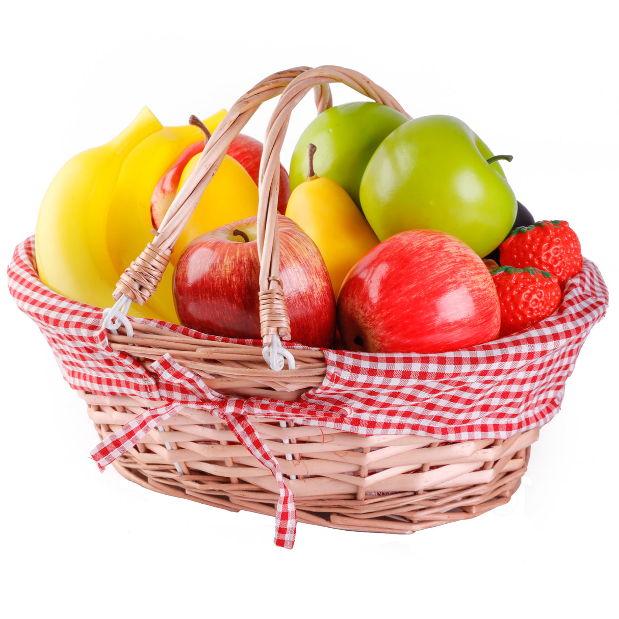 Set of 3 Wicker Willow Picnic Basket with Double Drop - Down Handles - Perfect as Gift basket for all Occasions like Halloween, Thanksgiving and Easter with Red Liner - LEHADAR