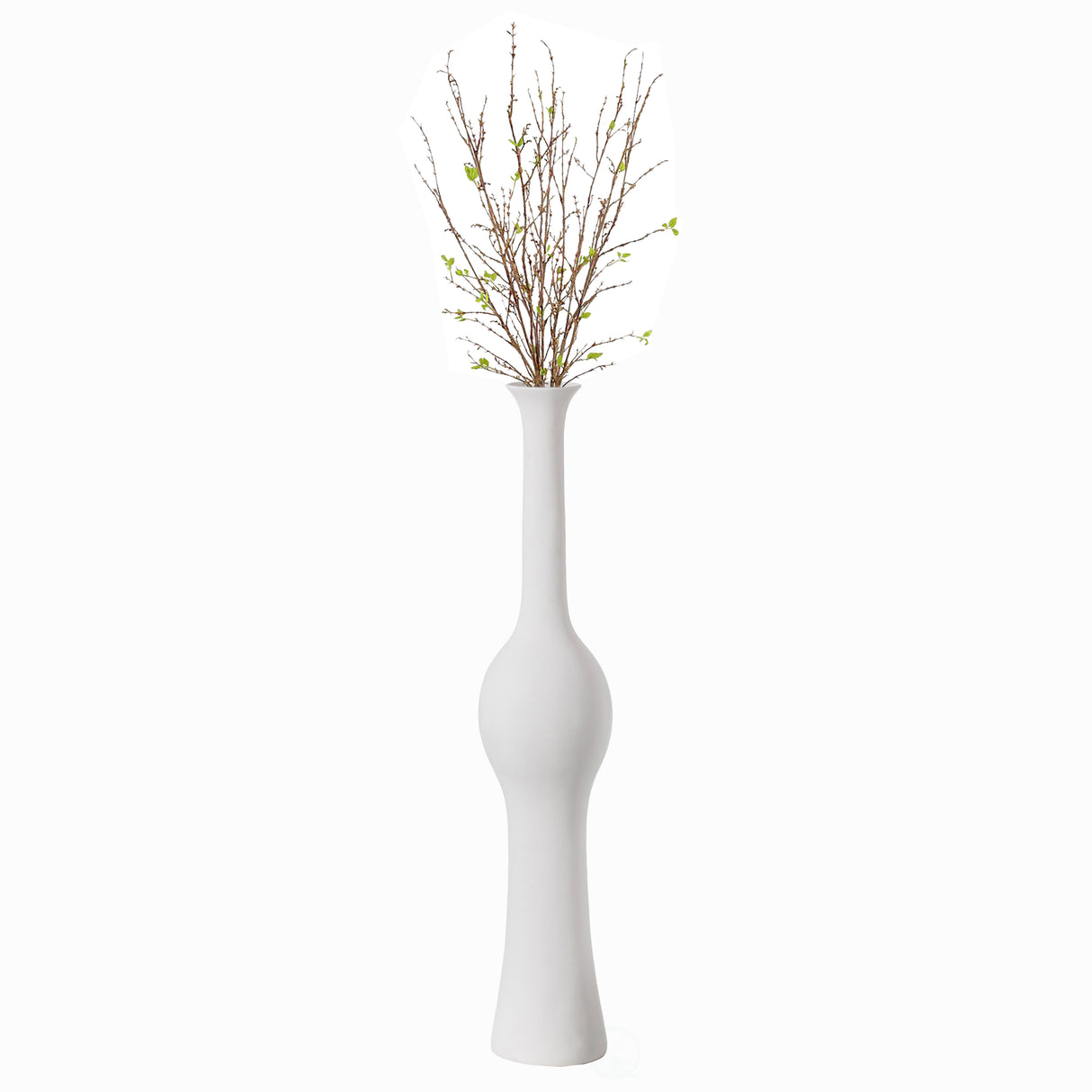 Unique Style 58.75 inch Tall Floor Vase for Entryway, Dining, or Living Room Decor, Elegant White Ceramic Tall Vase with Intricate Design, Contemporary Home Accent Piece, Modern Decorative Pottery - LEHADAR