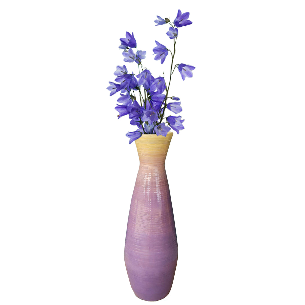 31.5" Tall Bamboo Floor Vase, Glossy Purple - LEHADAR