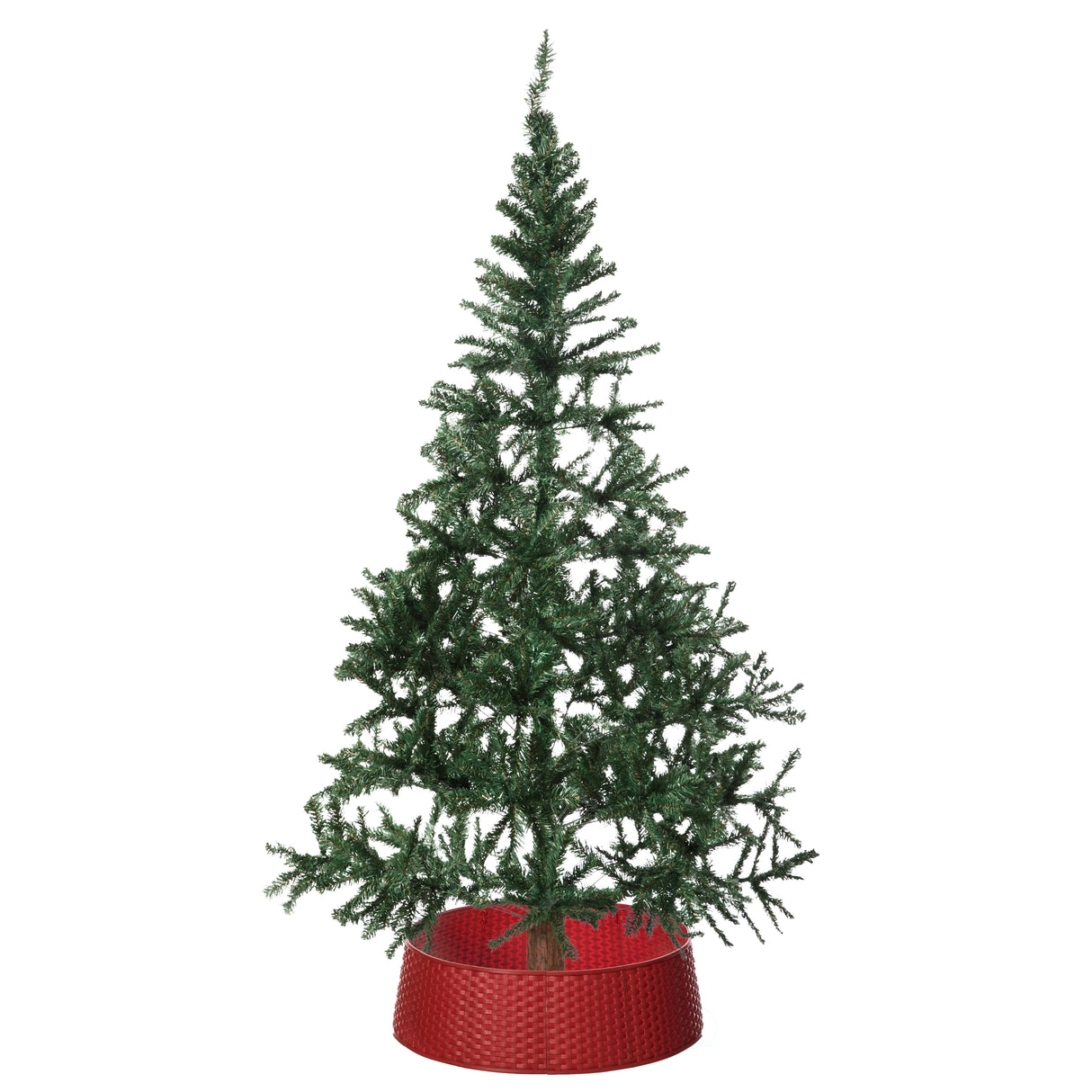 Large Rattan Christmas Tree Skirt, Red - LEHADAR