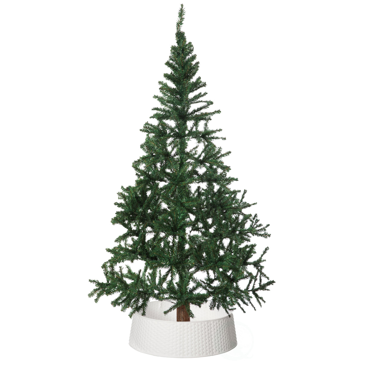 Large Rattan Christmas Tree Skirt, White - LEHADAR