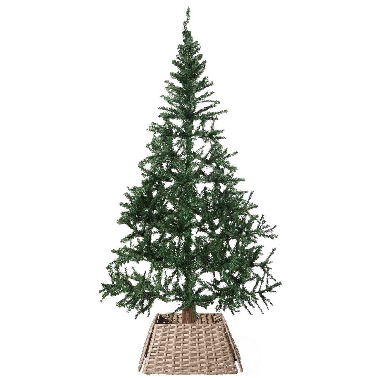 Foldable Christmas Tree Skirt Collar Basket, Ring Base Stand Cover, Rattan Plastic, Grey - LEHADAR