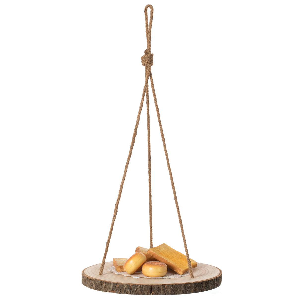 Natural Wood Modern Hanging Shelf Log Slices for Kitchen Dining Room Office Outdoors 14"" - LEHADAR