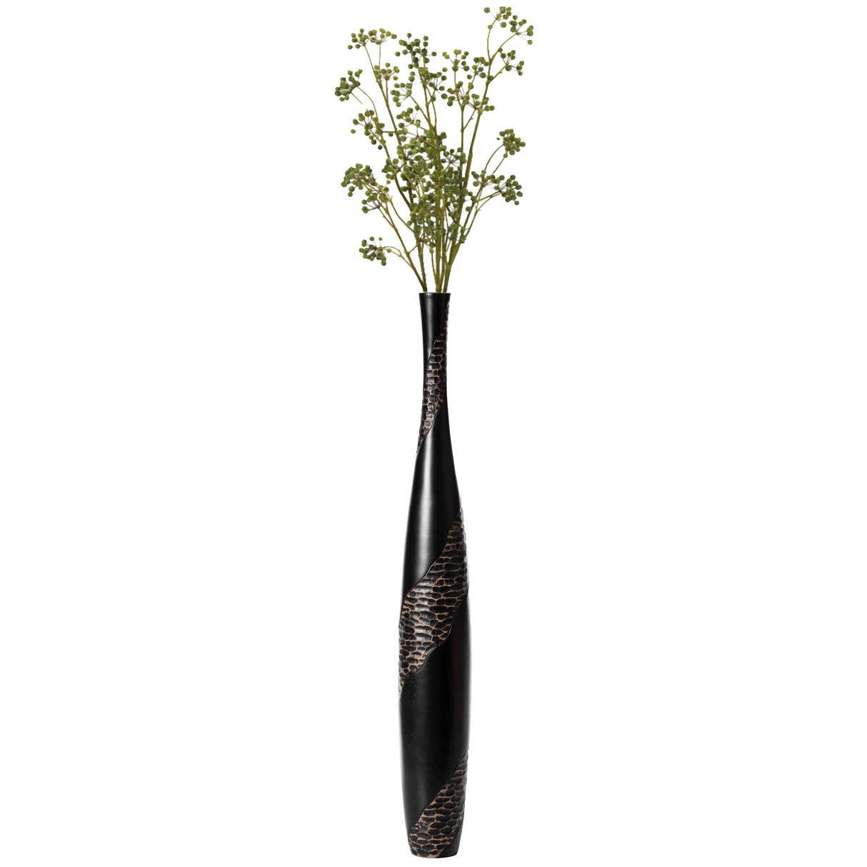 42 inch Bottle Shape Decorative Floor Vase, Brown with Cobbled Stone Pattern - Modern Home Decor, Elegant Tall, Ceramic Accent Piece, Living Room Statement, Unique Accents, Home Accessories, Floor D̩cor - LEHADAR
