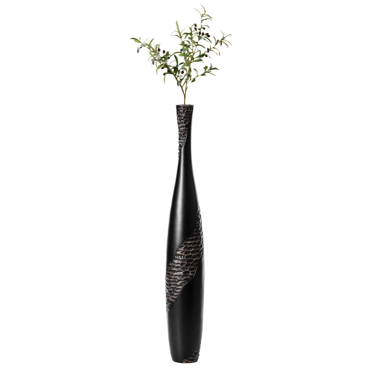 33.5 inch Bottle Shape Decorative Floor Vase, Brown with Cobbled Stone Pattern - Modern Home Decor, Elegant Tall, Ceramic Accent Piece, Living Room Statement, Unique Accents, Home Accessories, Floor D̩cor - LEHADAR