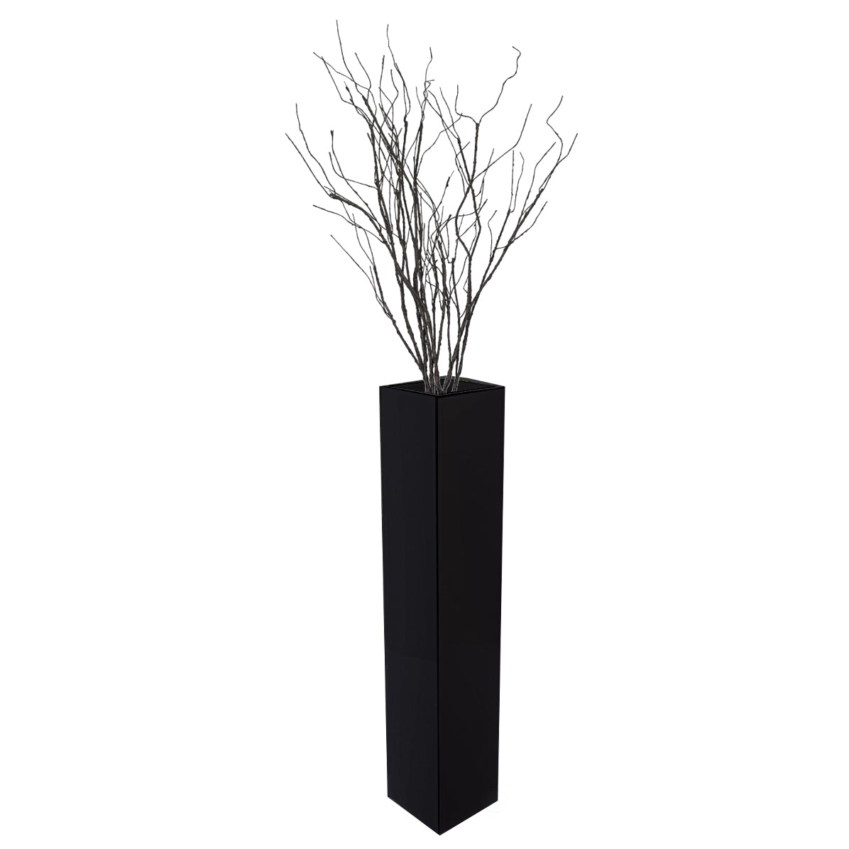 30 inch Tall Rectangular Wooden Modern Floor Vase - Sleek Contemporary Decor Accent for Living Room, Bedroom, Hallway and Entryway - Handcrafted Decorative Display Piece with Elegant Design - LEHADAR