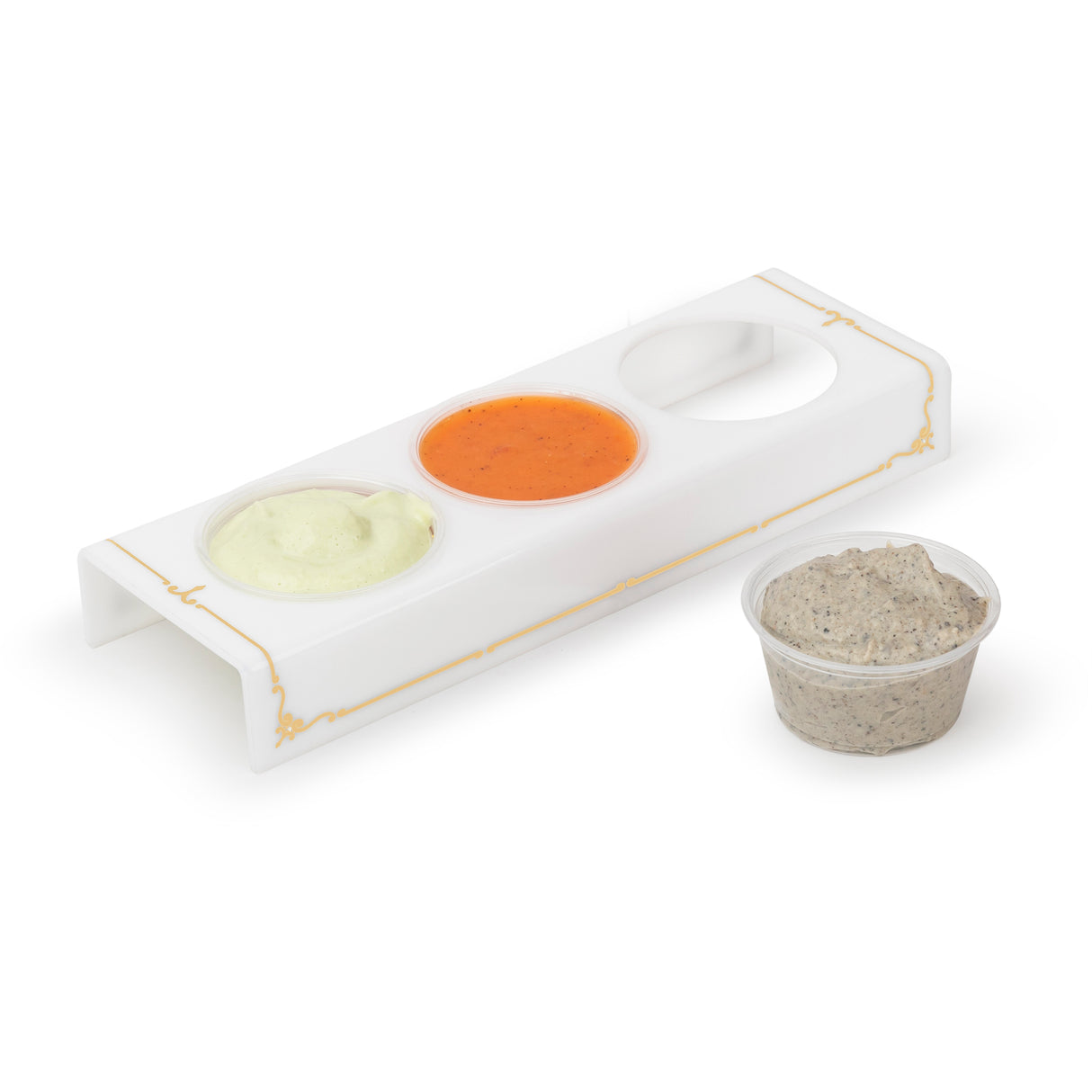 Majestic 2 OZ. Cup Dip Server Lucite Engraved GD/SL/BK W/Crystals (Pack of 4) - LEHADAR