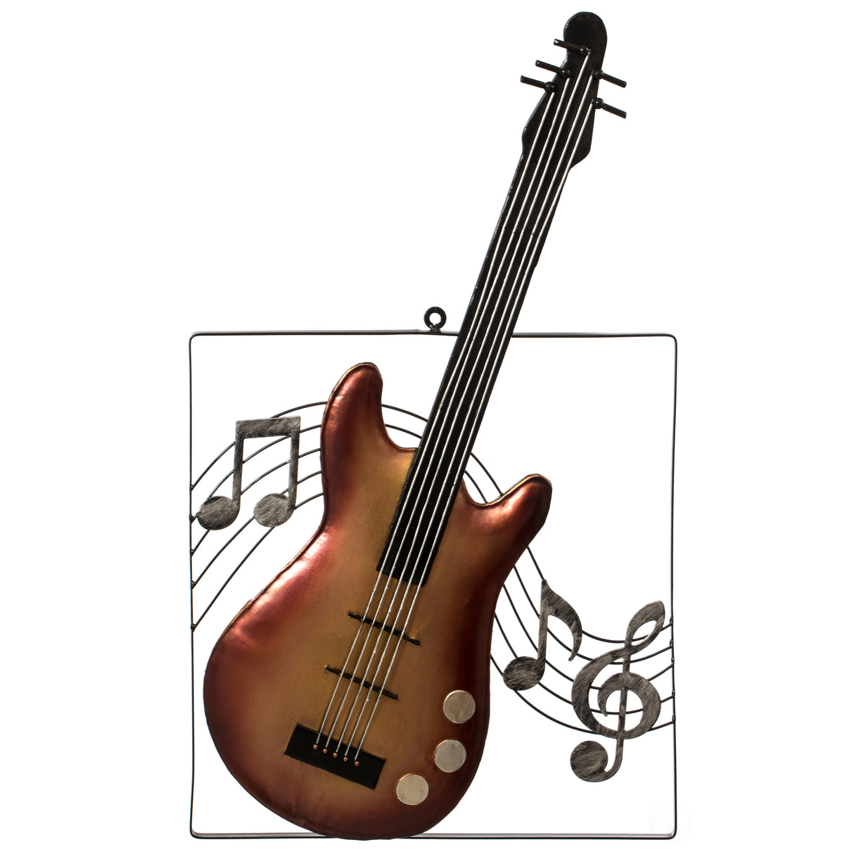 Hanging Metal Guitar Musical Note Wall Art Decor Sculpture for Home Bar Instrument - LEHADAR