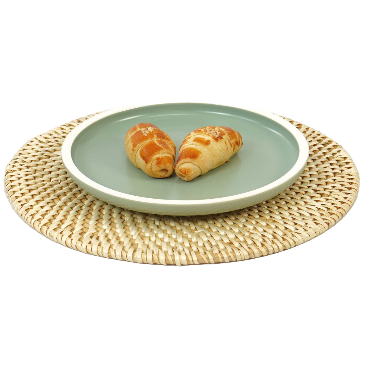 Set of 4 Decorative Round 9.5"" Natural Woven Handmade Rattan Placemats - LEHADAR
