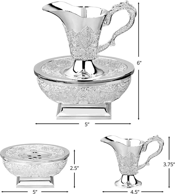 Mayim Achronim Set Silver plated Filigree Design - LEHADAR