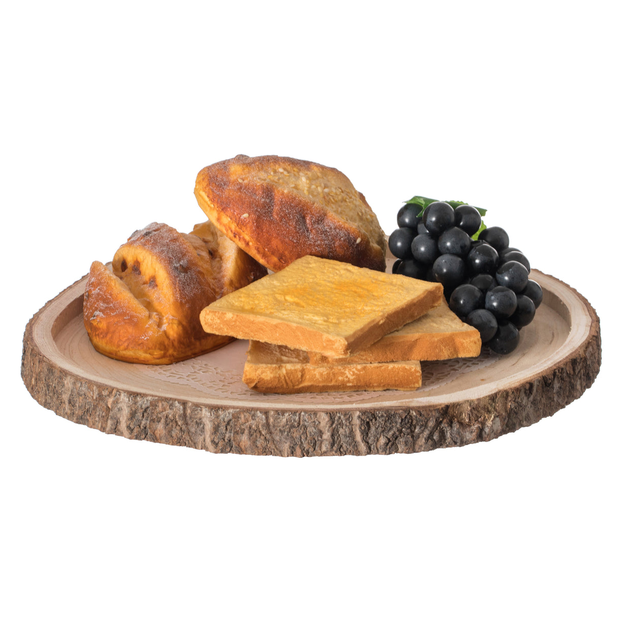 Natural Wooden Bark Round Slice 16 inch Tray, Rustic Table Charger Centerpiece - LEHADAR