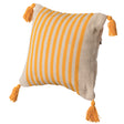 16" Handwoven Cotton Throw Pillow Cover with Striped Lines with Filler, Yellow - LEHADAR
