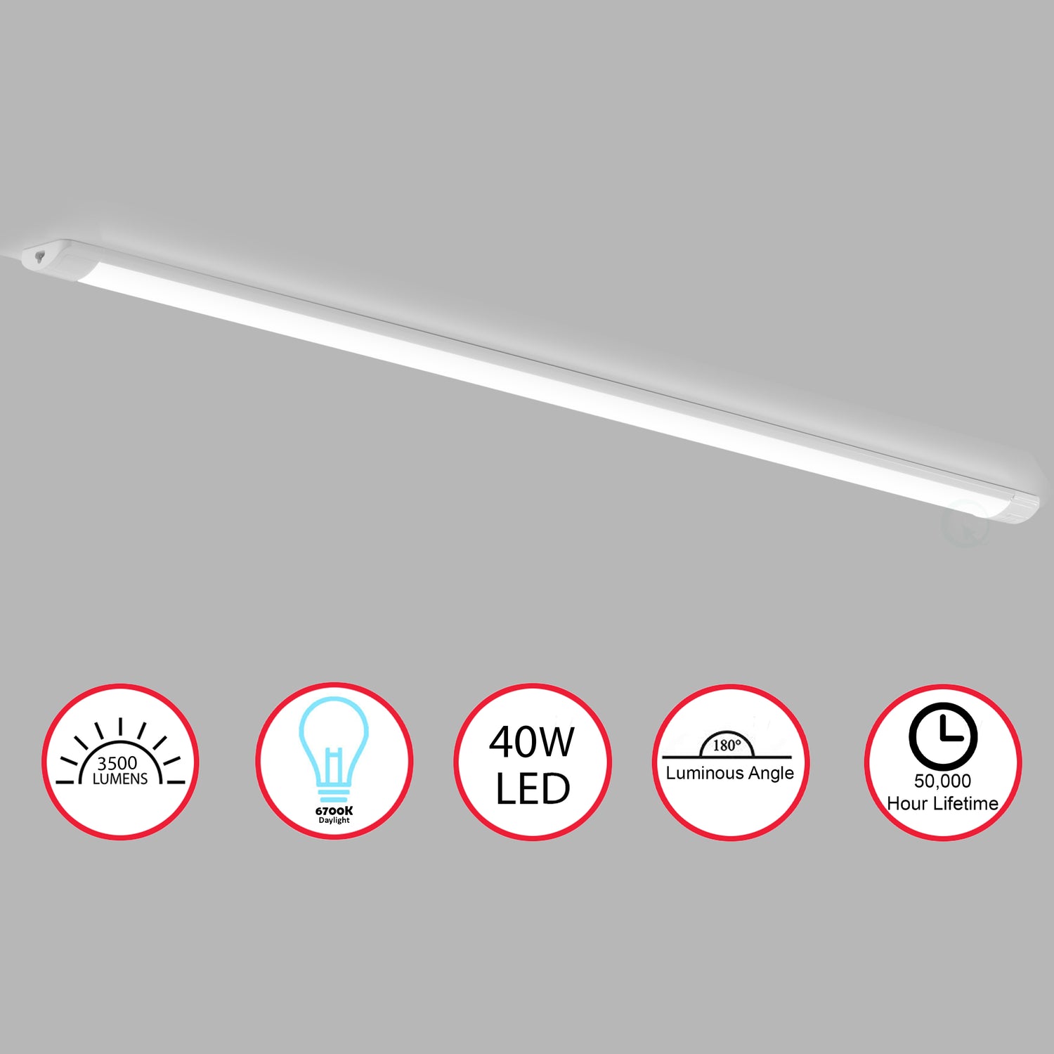 "Slim Rectangular LED Light Under Cabinet Kitchen Lighting 40 Watt 6700K Daylight 50,000 Hour Lifetime, 47 Inch" - LEHADAR