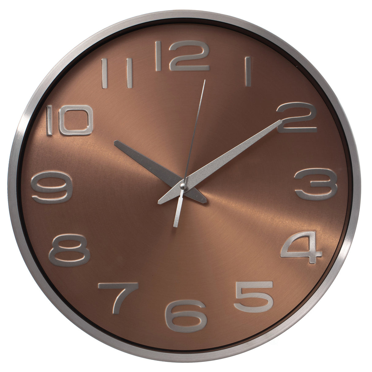 Aluminum Round Wall Clock - Modern Decor for Living Room, Kitchen, or Dining Room - 12 in Decorative Timepiece with Sleek Design - Large Round Clock for Home - Silent Ticking - Battery Operated, Gold - LEHADAR