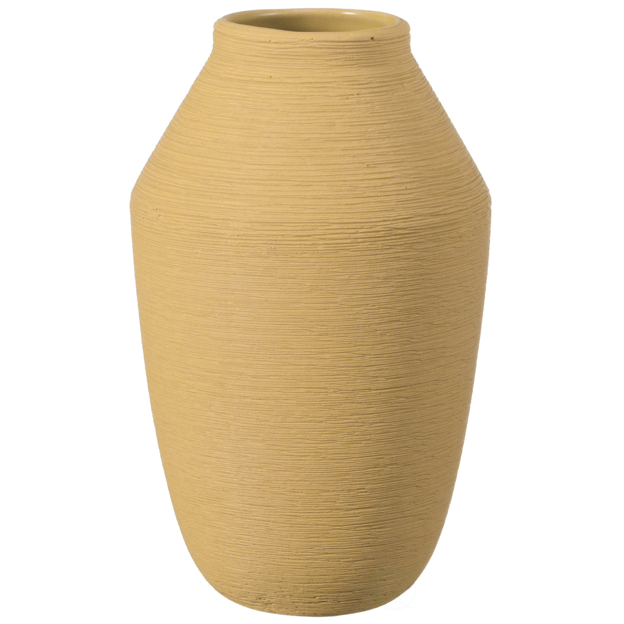 8" H Decorative Ceramic Jug Vase, Modern Style Centerpiece Table Vase, Yellow - LEHADAR