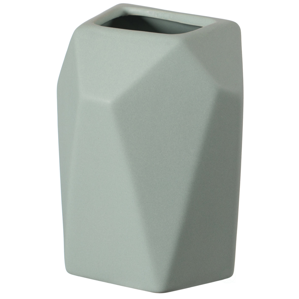 6" H Decorative Ceramic Multi Paned Vase, Modern Style Centerpiece Table Vase Green, Small - LEHADAR