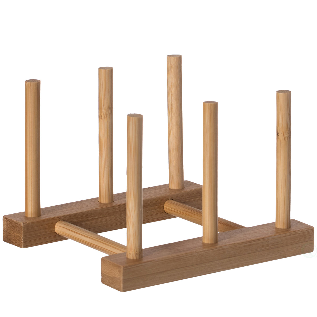 Set of 2 Bamboo Wooden Dish Drainer Rack, Plate Rack, And Drying Drainer, 2 Grid - LEHADAR