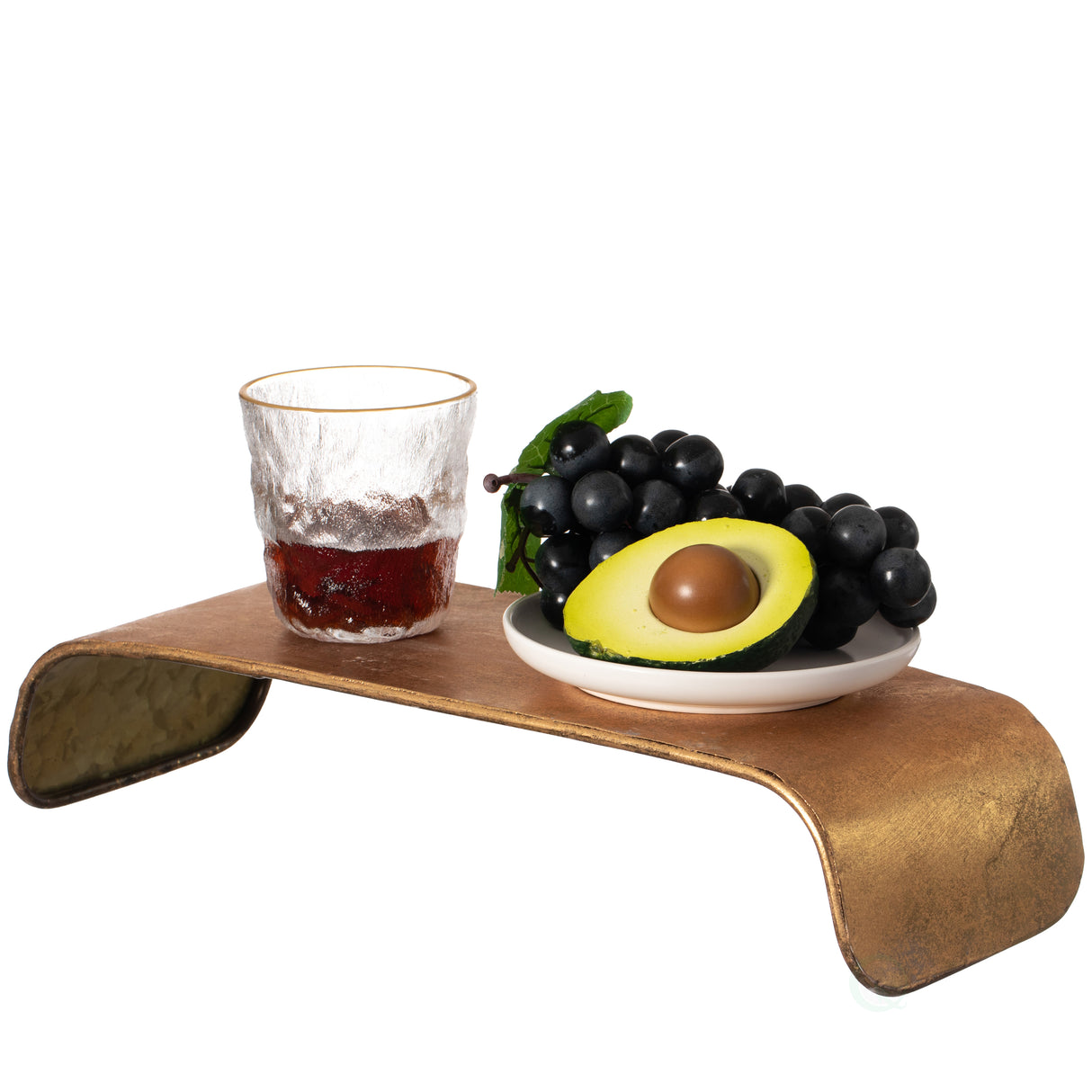 Decorative Metal Gold Stand Rectangular Shape Rustic Tray and PC Monitor Stand, Medium - LEHADAR