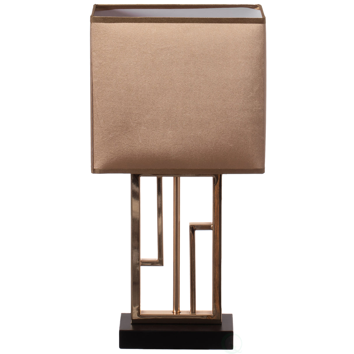 Table Lamp, Decorative Metal Table Lamp with Gold Modern Stand and Brown Silk Lampshade 17 Inch, Unique Lamp for Home Decor Living Room or Bedroom" - LEHADAR