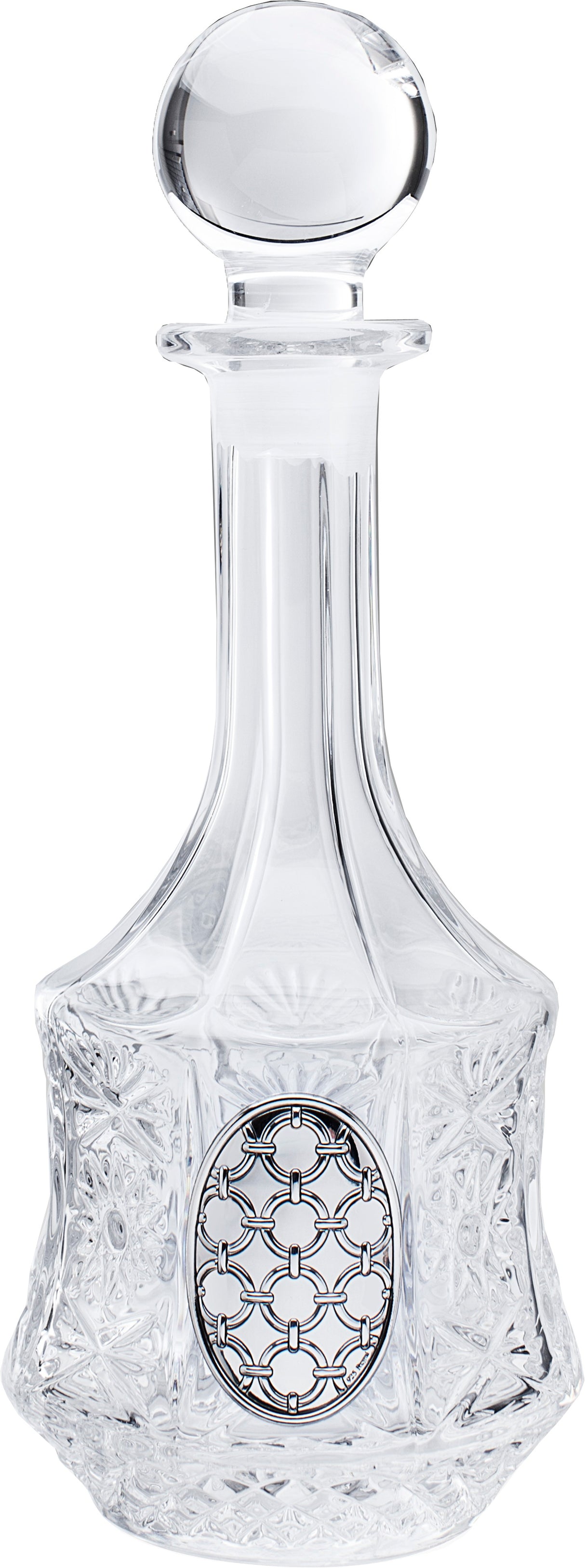 Round Crystal L'chaim Bottle - with Silver - LEHADAR