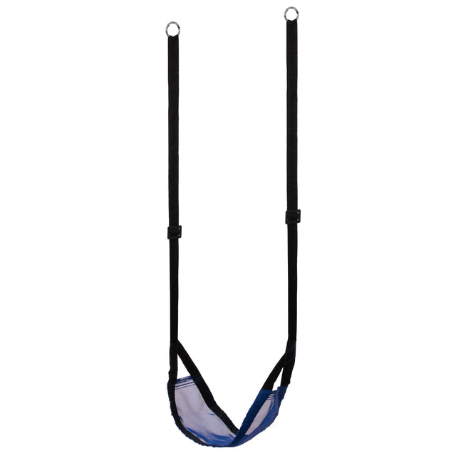 Indoor and Outdoor Patio Playground Kids Fun Hanging Mesh Fabric Tree Swing with Adjustable Strap, Blue - LEHADAR