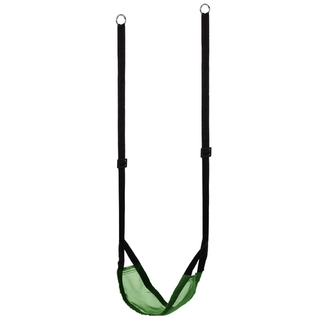 Indoor and Outdoor Patio Playground Kids Fun Hanging Mesh Fabric Tree Swing with Adjustable Strap, Green - LEHADAR