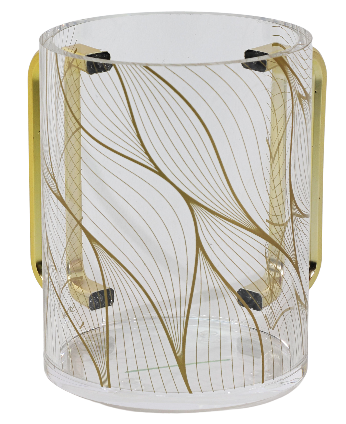 Acrylic Clear Washing Cup - Gold Handle - Gold Design - LEHADAR