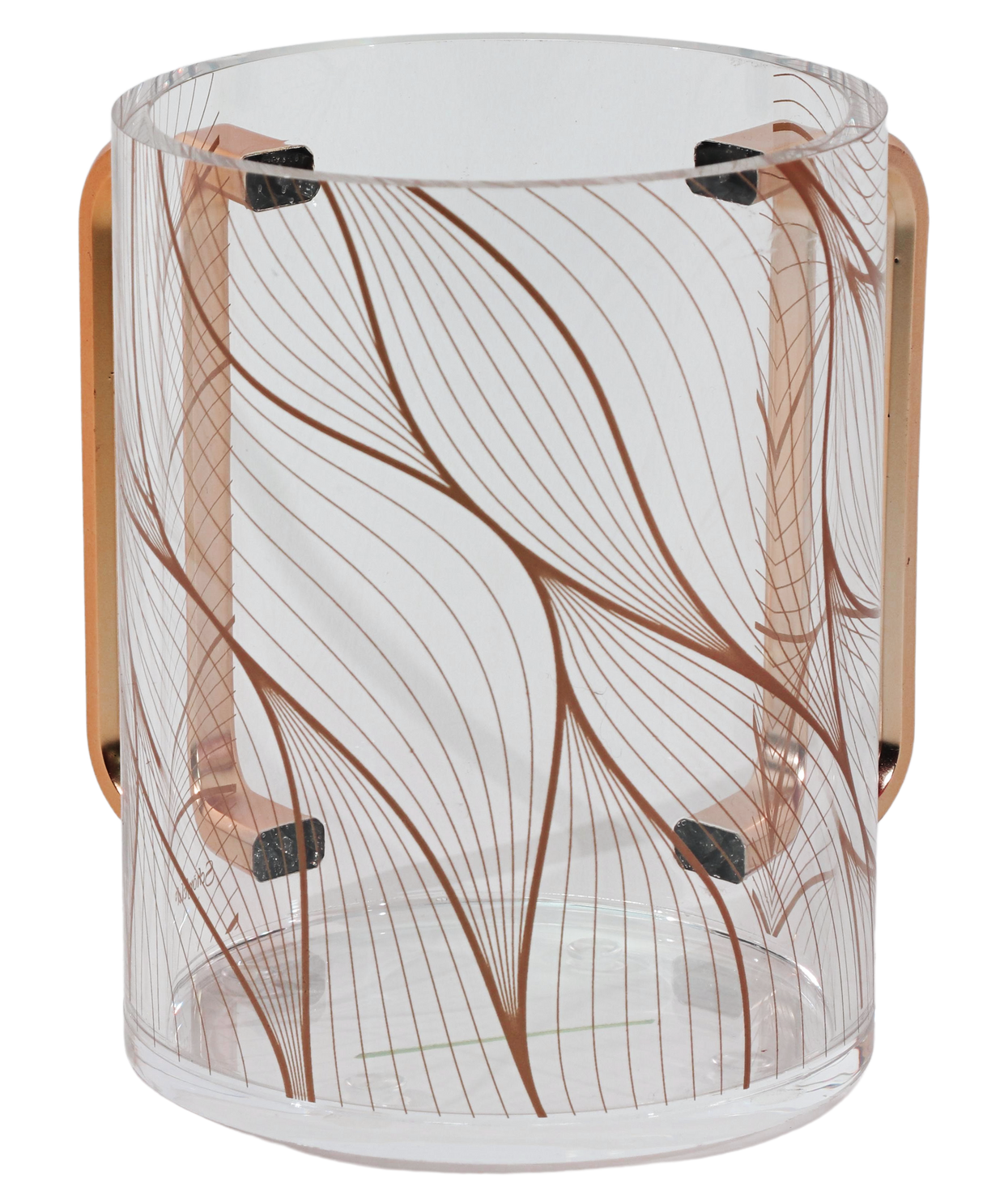 Acrylic Clear Washing Cup - Bronze Handle - Bronze Design - LEHADAR
