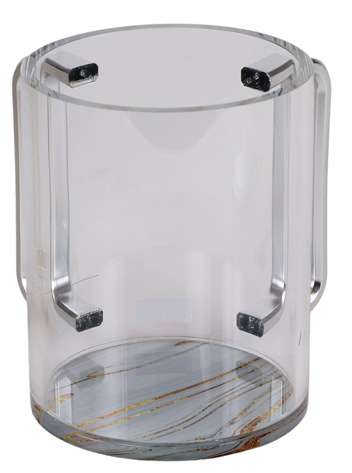 Acrylic Clear Washing Cup - Silver Handle - LEHADAR