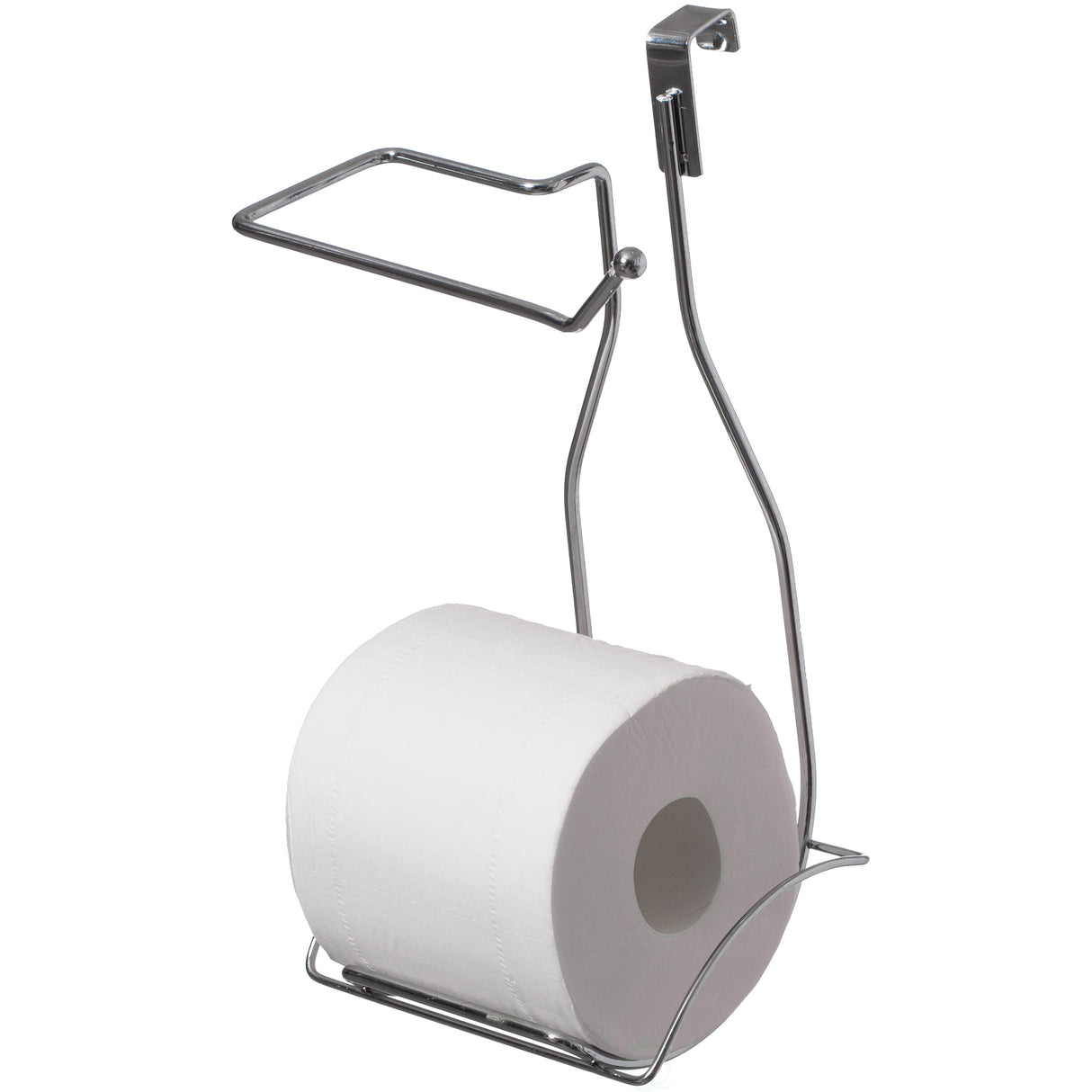 Chrome Over the Tank 2 Slots Toilet Tissue Paper Holder Organizer for Bathroom Storage - LEHADAR