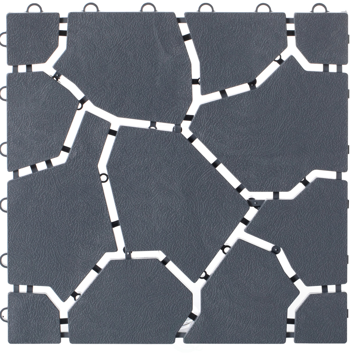 Gray Garden Path Track Interlocking Stone Look Design Pathway Tile Floor Paver, Pack of 4 - LEHADAR