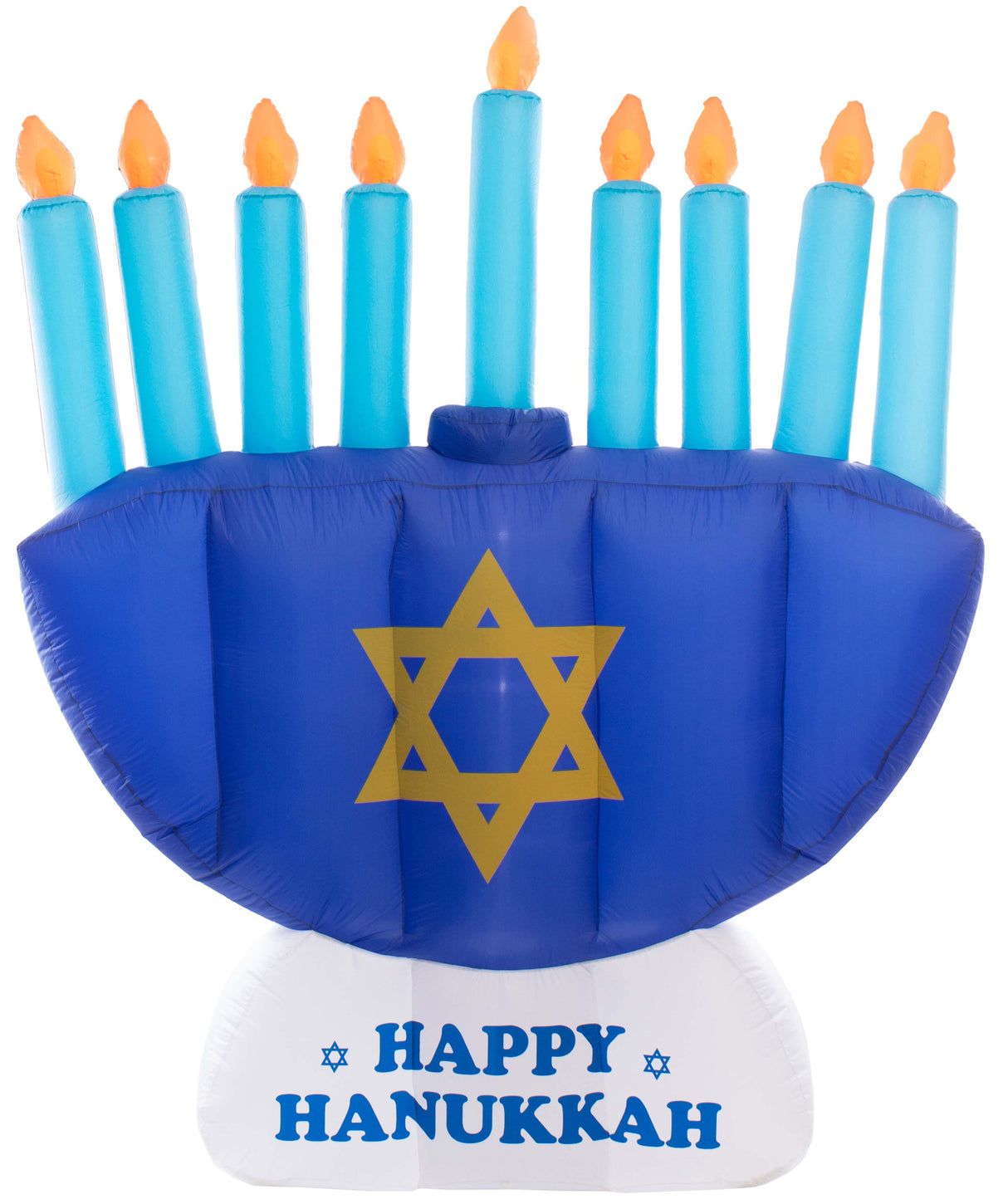 Giant Hanukkah Inflatable Menorah - Yard Decor with Built-in Bulbs, Tie-Down Points, and Powerful Built in Fan - LEHADAR