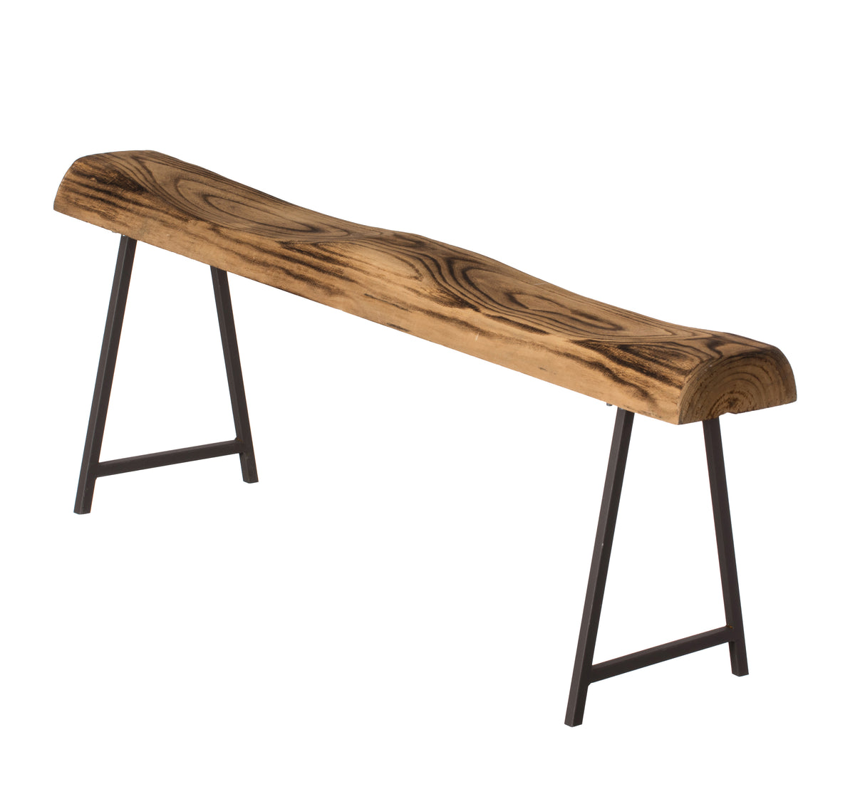 Rustic Carved Wood Natural Log Accent Bench for Entryway, Indoor and Outdoor - LEHADAR