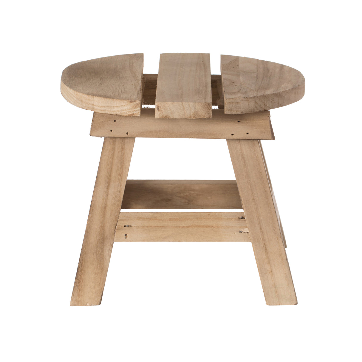 Decorative Antique Wood Style Natural Wooden Accent Stool for Indoor and Outdoor - LEHADAR