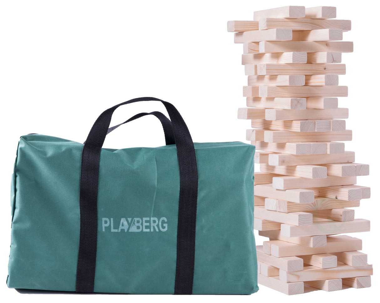 60 Block Giant Hardwood Tower Stacking Game - LEHADAR