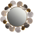 "31"" Accent Wall Mounted Mirror with Gold and Silver with Decorative Modern Pedal Leaf Frame" - LEHADAR