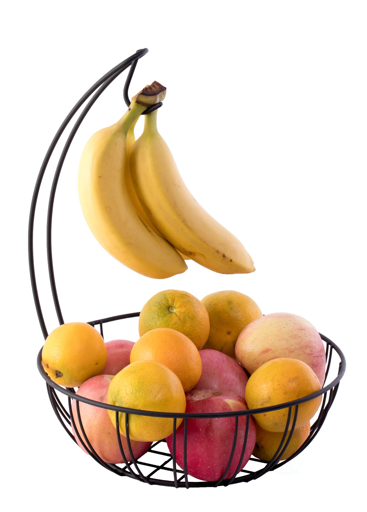 Wire Metal Fruit Basket Holder with Banana Hanger - LEHADAR