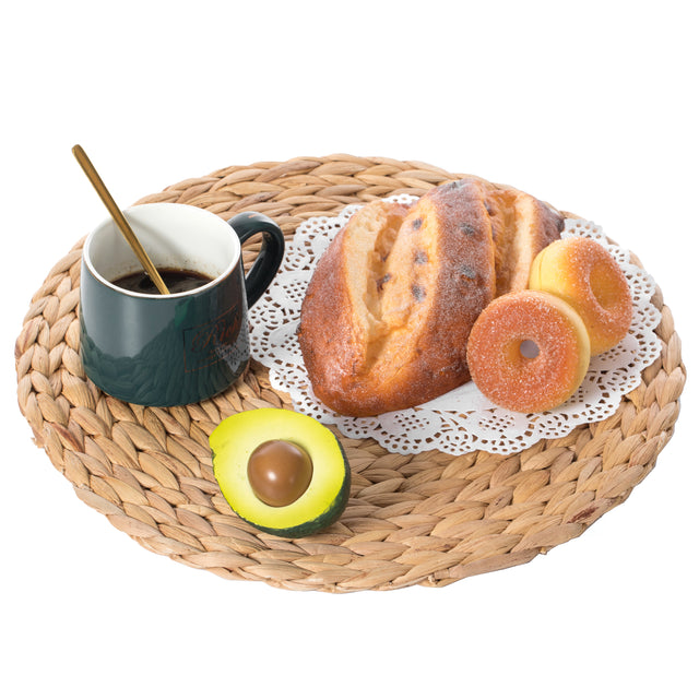 15 Inch Decorative Weave Water Hyacinth Round Mat Charger Plates for Dining Table - LEHADAR