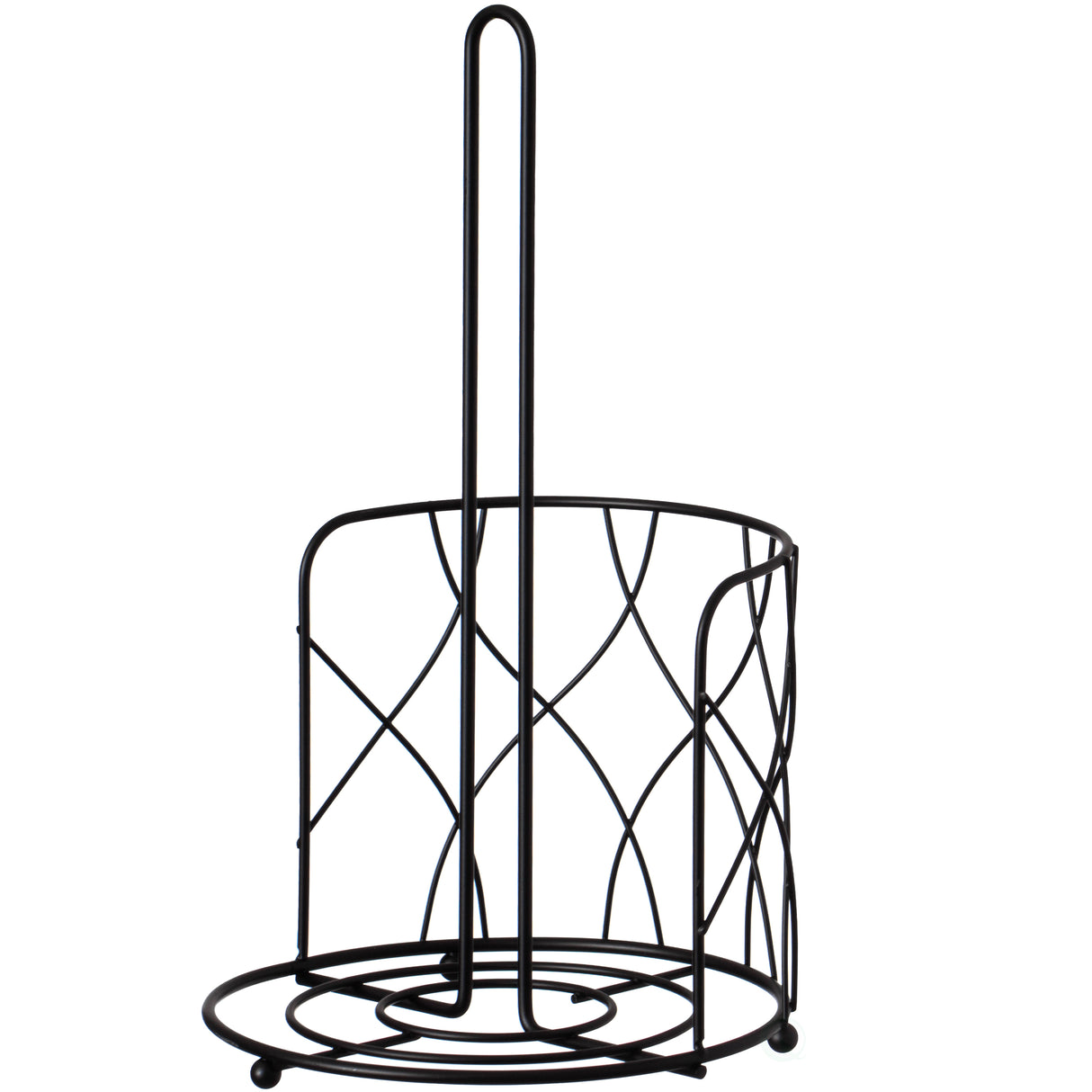 Freestanding Black Iron Towel Paper Holder Stand Roll Dispenser with Frame for Kitchen - LEHADAR