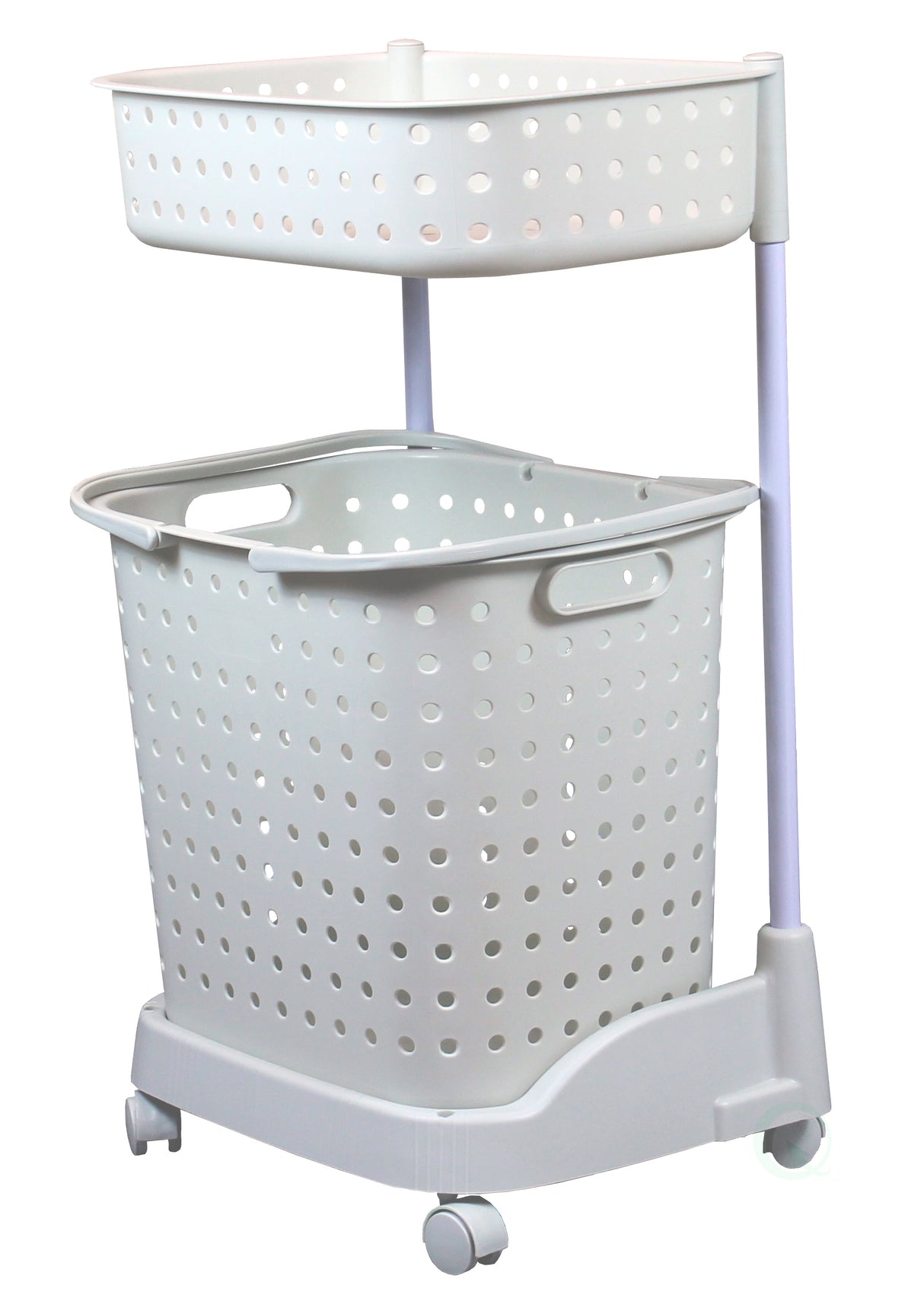 2 Tier Plastic Laundry Basket with Wheels - LEHADAR