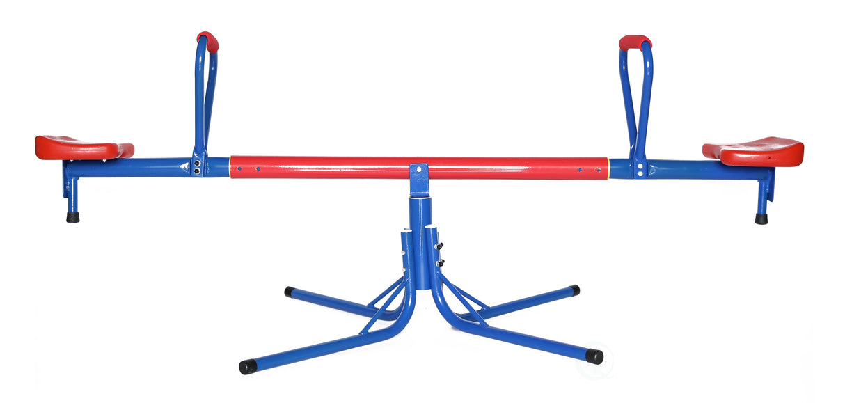 Outdoor Red and Blue Metal Rotating Seesaw - LEHADAR